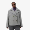Damska krótka oversize’owa kurtka typu pea coat z mieszanki wełny The Blend Damska krótka oversize’owa kurtka typu pea coat z mieszanki wełny The Blend