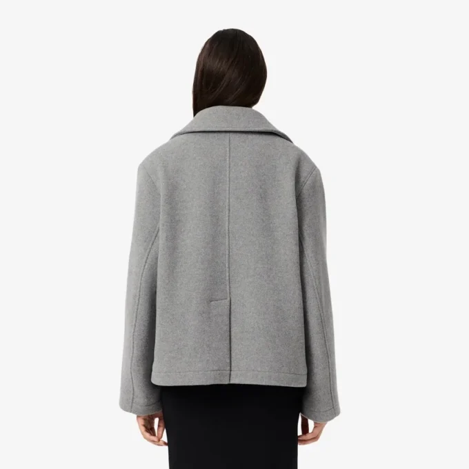 Damska krótka oversize’owa kurtka typu pea coat z mieszanki wełny The Blend Damska krótka oversize’owa kurtka typu pea coat z mieszanki wełny The Blend
