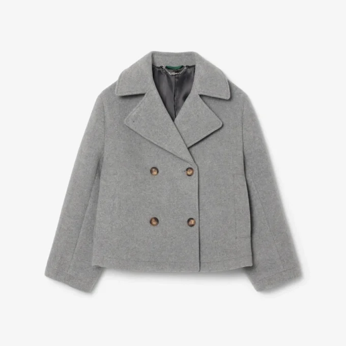Damska krótka oversize’owa kurtka typu pea coat z mieszanki wełny The Blend Damska krótka oversize’owa kurtka typu pea coat z mieszanki wełny The Blend