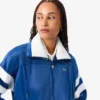 Damska oversizowa satynowa bluza w paski typu pointelle Damska oversizowa satynowa bluza w paski typu pointelle