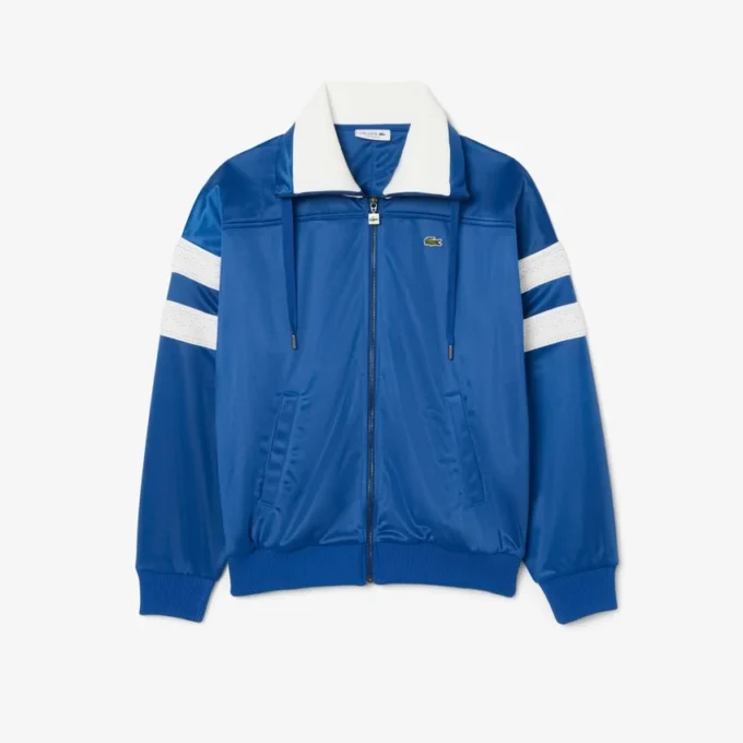 Damska oversizowa satynowa bluza w paski typu pointelle Damska oversizowa satynowa bluza w paski typu pointelle
