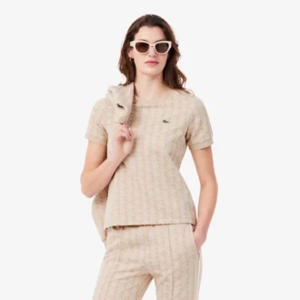 Damska slim fit koszulka z monogramem