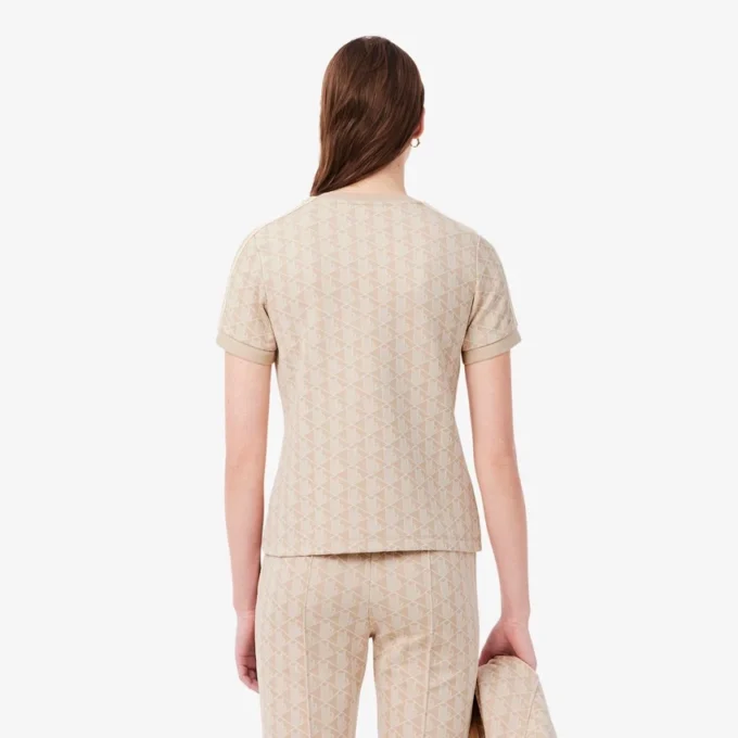 Damska slim fit koszulka z monogramem Damska slim fit koszulka z monogramem