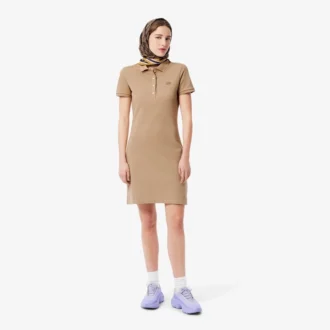 Damska sukienka koszulka Polo slim fit z elastycznego materiału piqué Damska sukienka koszulka Polo slim fit z elastycznego materiału piqué