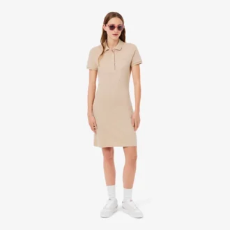 Damska sukienka koszulka Polo slim fit z elastycznego materiału piqué