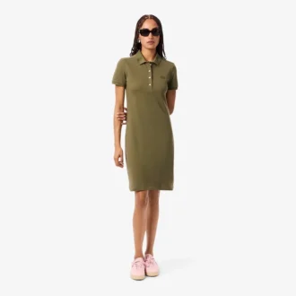 Damska sukienka koszulka Polo slim fit z elastycznego materiału piqué Damska sukienka koszulka Polo slim fit z elastycznego materiału piqué