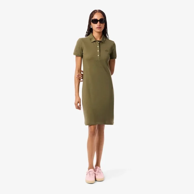 Damska sukienka koszulka Polo slim fit z elastycznego materiału piqué Damska sukienka koszulka Polo slim fit z elastycznego materiału piqué