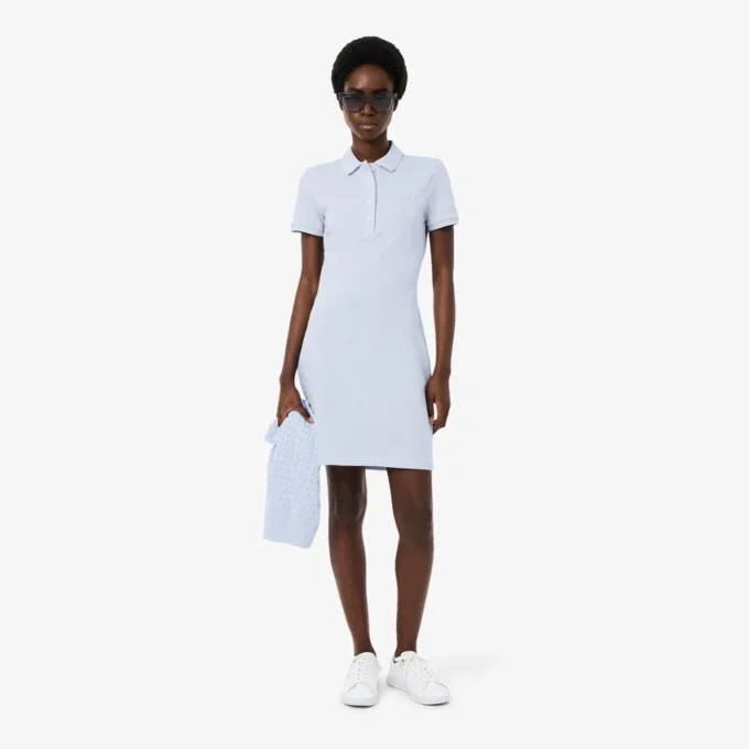 Damska sukienka koszulka Polo slim fit z elastycznego materiału piqué Damska sukienka koszulka Polo slim fit z elastycznego materiału piqué