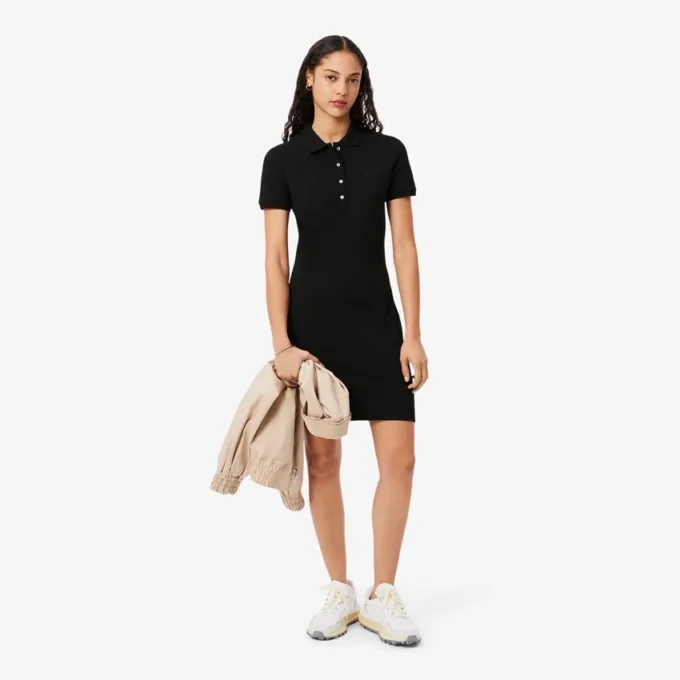Damska sukienka koszulka Polo slim fit z elastycznego materiału piqué Damska sukienka koszulka Polo slim fit z elastycznego materiału piqué