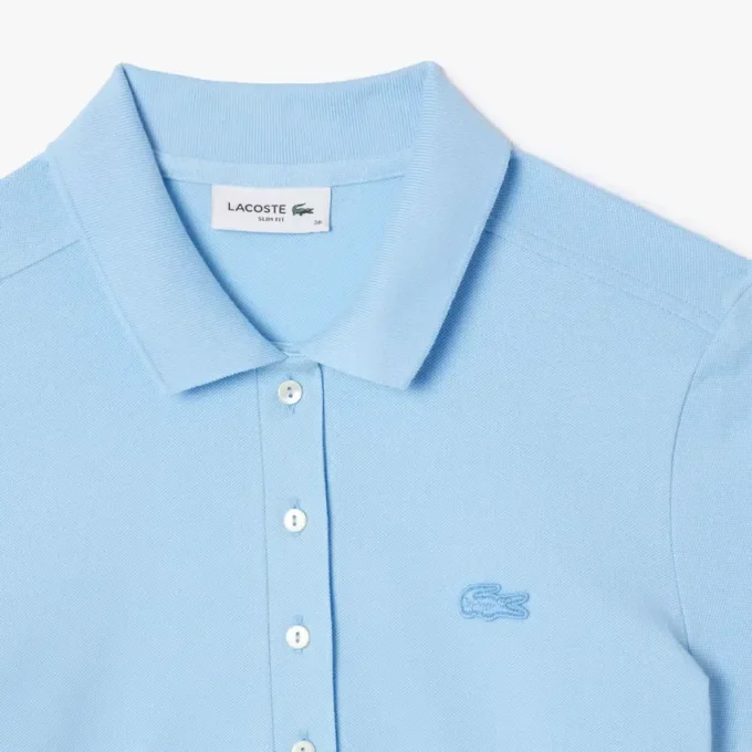 Damska sukienka koszulka Polo slim fit z elastycznego materiału piqué