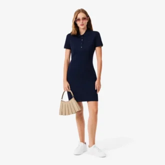 Damska sukienka koszulka Polo slim fit z elastycznego materiału piqué Damska sukienka koszulka Polo slim fit z elastycznego materiału piqué
