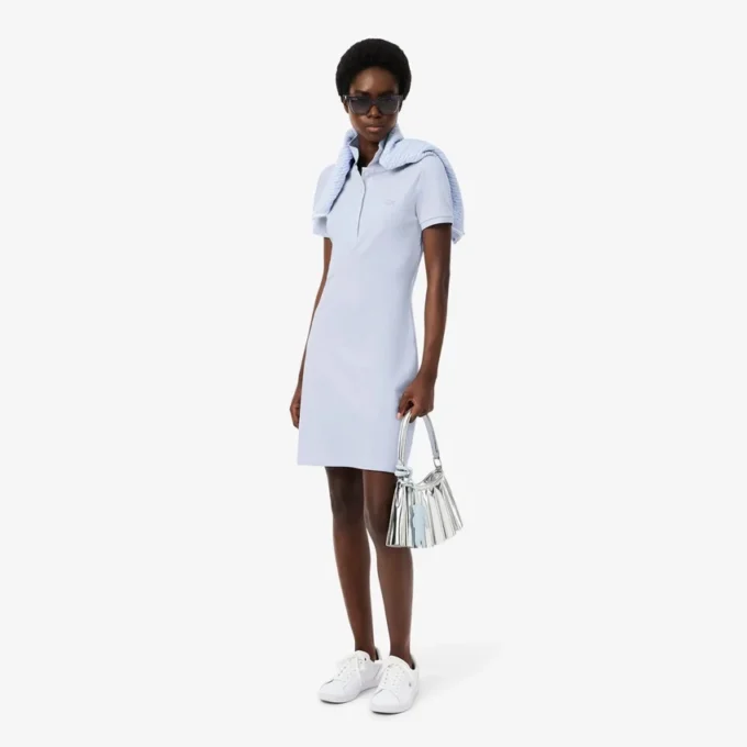 Damska sukienka koszulka Polo slim fit z elastycznego materiału piqué Damska sukienka koszulka Polo slim fit z elastycznego materiału piqué