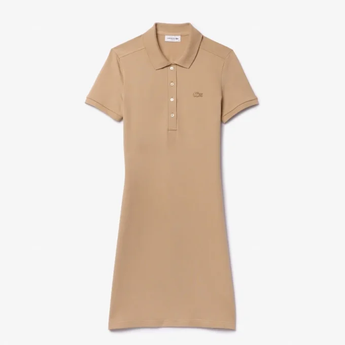 Damska sukienka koszulka Polo slim fit z elastycznego materiału piqué Damska sukienka koszulka Polo slim fit z elastycznego materiału piqué