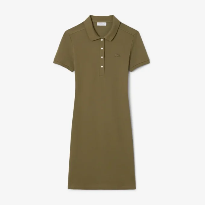 Damska sukienka koszulka Polo slim fit z elastycznego materiału piqué Damska sukienka koszulka Polo slim fit z elastycznego materiału piqué