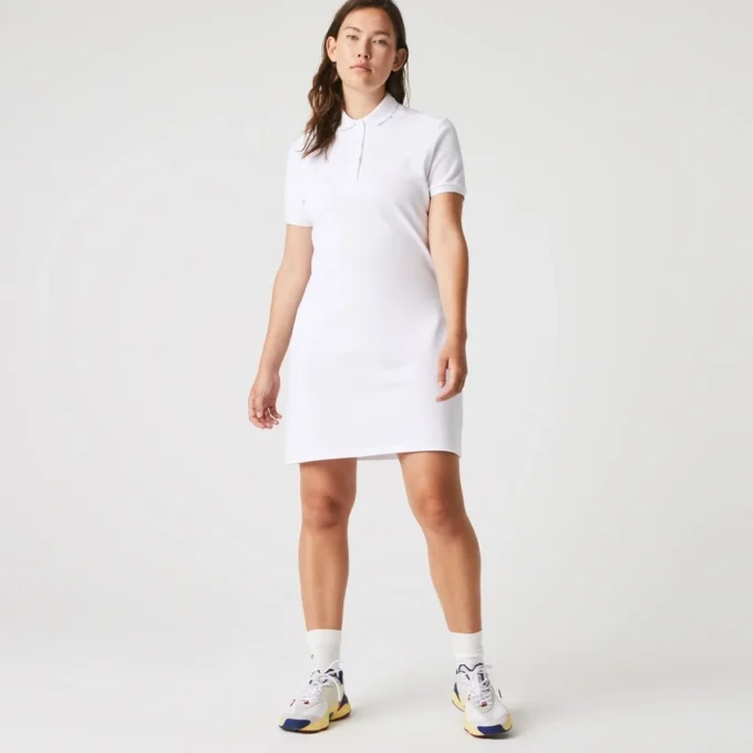 Damska sukienka koszulka Polo slim fit z elastycznego materiału piqué Damska sukienka koszulka Polo slim fit z elastycznego materiału piqué