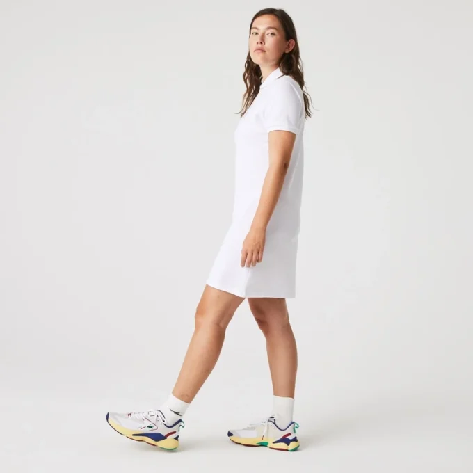 Damska sukienka koszulka Polo slim fit z elastycznego materiału piqué Damska sukienka koszulka Polo slim fit z elastycznego materiału piqué