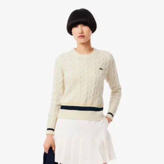 Damska wełniana bluzka z dzianiny typu cable knit Damska wełniana bluzka z dzianiny typu cable knit
