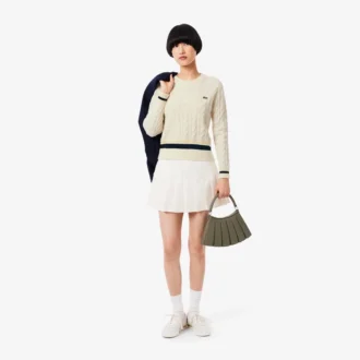Damska wełniana bluzka z dzianiny typu cable knit Damska wełniana bluzka z dzianiny typu cable knit