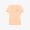 Damski T-shirt z dzianiny z kontrastowymi wykończeniami Damski T-shirt z dzianiny z kontrastowymi wykończeniami