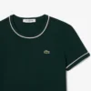 Damski T-shirt z dzianiny z kontrastowymi wykończeniami
