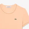 Damski T-shirt z dzianiny z kontrastowymi wykończeniami Damski T-shirt z dzianiny z kontrastowymi wykończeniami