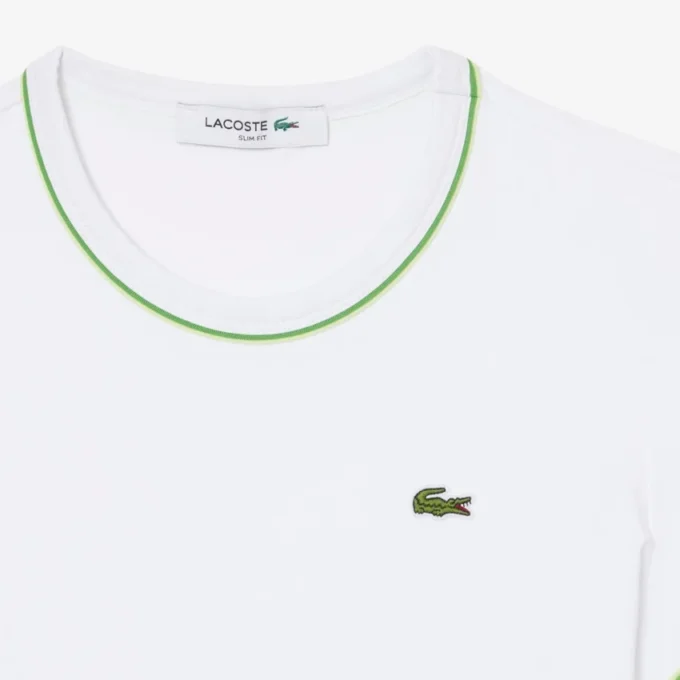 Damski T-shirt z dzianiny z kontrastowymi wykończeniami Damski T-shirt z dzianiny z kontrastowymi wykończeniami