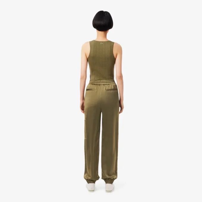 Damskie oversize’owe satynowe spodnie dresowe Damskie oversize’owe satynowe spodnie dresowe