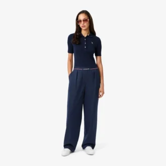 Damskie oversize’owe spodnie plisowane z mieszanki wełny The Blend