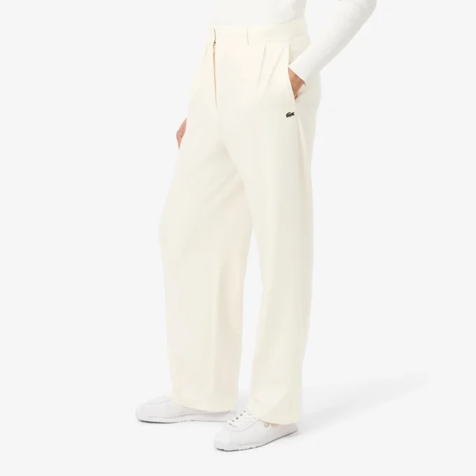 Damskie oversize’owe spodnie z plisowanej flaneli Damskie oversize’owe spodnie z plisowanej flaneli