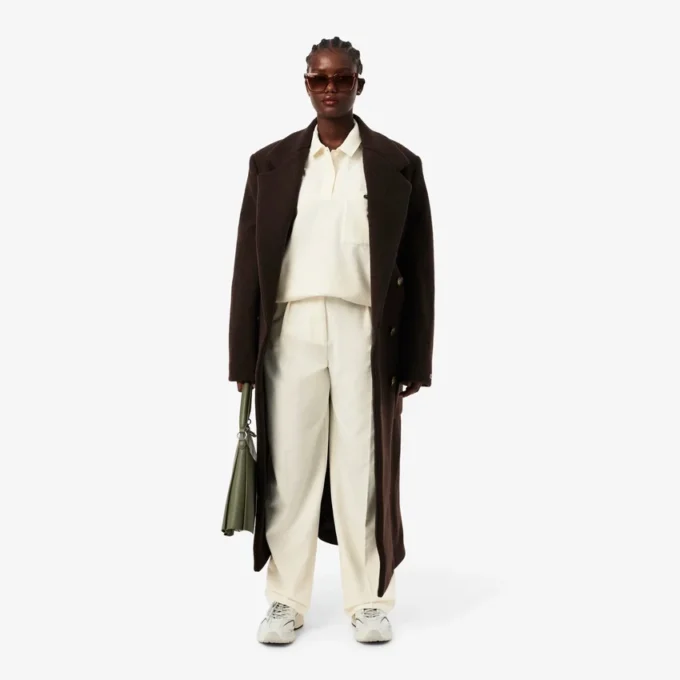 Damskie oversize’owe spodnie z plisowanej flaneli Damskie oversize’owe spodnie z plisowanej flaneli