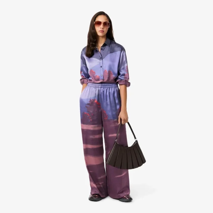 Damskie spodnie oversize z nadrukiem krajobrazu Damskie spodnie oversize z nadrukiem krajobrazu