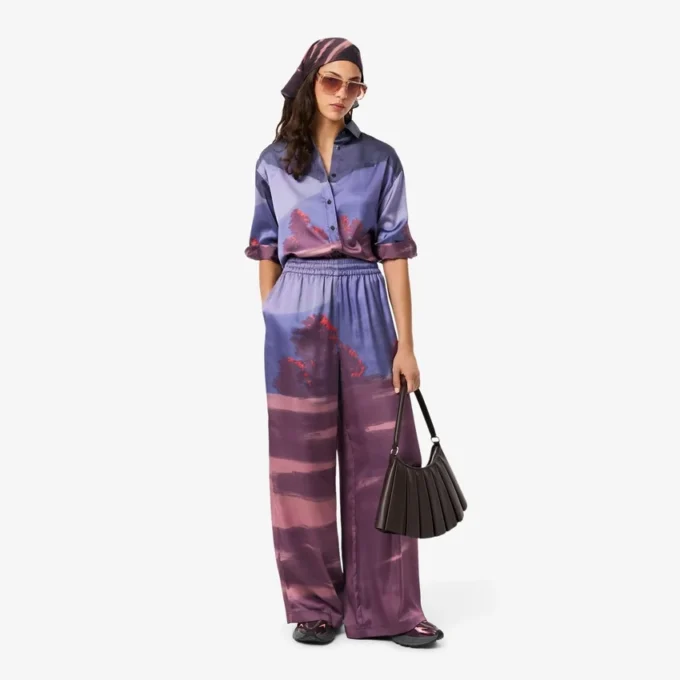 Damskie spodnie oversize z nadrukiem krajobrazu Damskie spodnie oversize z nadrukiem krajobrazu