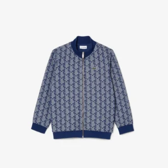 Dziecięca bluza z wysokim kołnierzem i zamkiem błyskawicznym z monogramem Paris