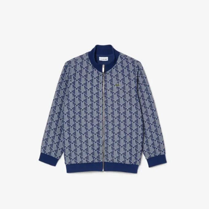 Dziecięca bluza z wysokim kołnierzem i zamkiem błyskawicznym z monogramem Paris Dziecięca bluza z wysokim kołnierzem i zamkiem błyskawicznym z monogramem Paris