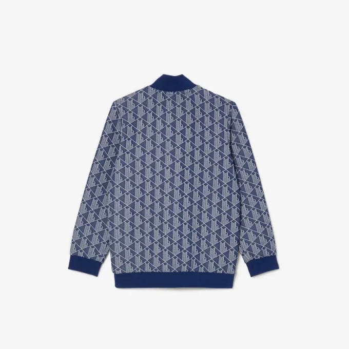 Dziecięca bluza z wysokim kołnierzem i zamkiem błyskawicznym z monogramem Paris Dziecięca bluza z wysokim kołnierzem i zamkiem błyskawicznym z monogramem Paris