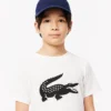 Dziecięcy T-shirt tenisowy z bawełny technicznej w stylu oversize Dziecięcy T-shirt tenisowy z bawełny technicznej w stylu oversize