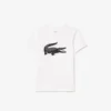 Dziecięcy T-shirt tenisowy z bawełny technicznej w stylu oversize Dziecięcy T-shirt tenisowy z bawełny technicznej w stylu oversize