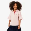 Dziewczęca koszulka Polo oversize z dzianiny piqué Dziewczęca koszulka Polo oversize z dzianiny piqué