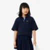Dziewczęca koszulka Polo oversize z dzianiny piqué Dziewczęca koszulka Polo oversize z dzianiny piqué