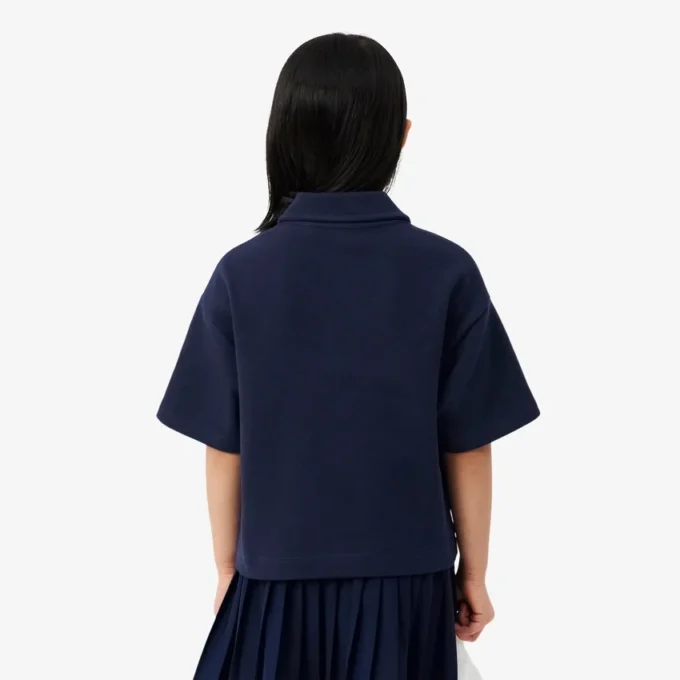 Dziewczęca koszulka Polo oversize z dzianiny piqué Dziewczęca koszulka Polo oversize z dzianiny piqué