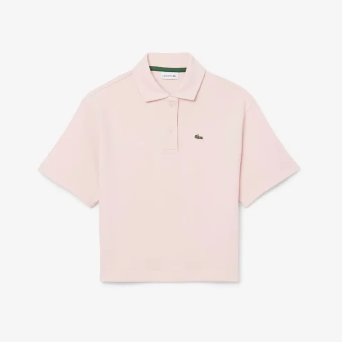 Dziewczęca koszulka Polo oversize z dzianiny piqué Dziewczęca koszulka Polo oversize z dzianiny piqué