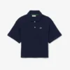 Dziewczęca koszulka Polo oversize z dzianiny piqué Dziewczęca koszulka Polo oversize z dzianiny piqué