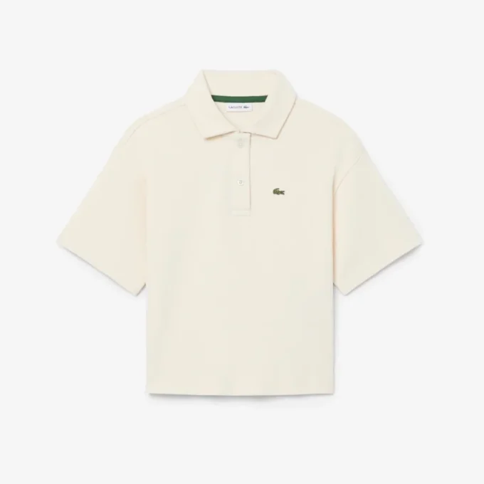 Dziewczęca koszulka Polo oversize z dzianiny piqué Dziewczęca koszulka Polo oversize z dzianiny piqué