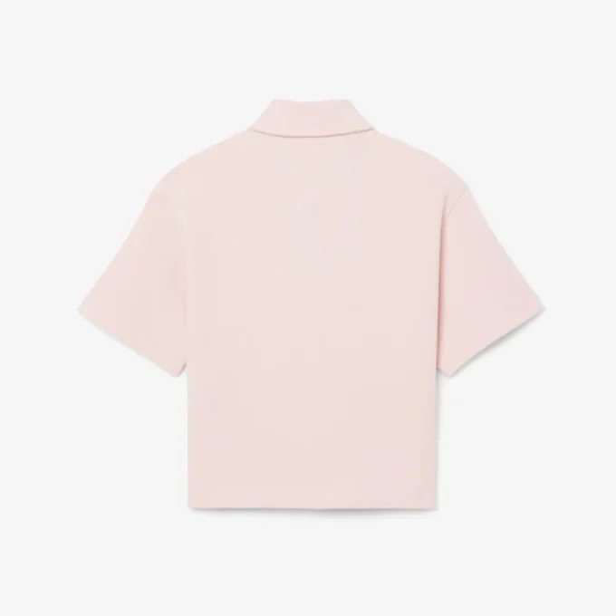 Dziewczęca koszulka Polo oversize z dzianiny piqué Dziewczęca koszulka Polo oversize z dzianiny piqué