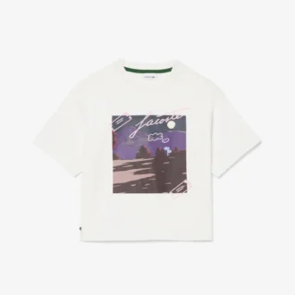 Dziewczęcy bawełniany T-shirt z nadrukiem