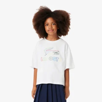 Dziewczęcy oversize T-shirt z nadrukiem