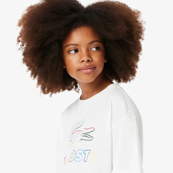 Dziewczęcy oversize T-shirt z nadrukiem Dziewczęcy oversize T-shirt z nadrukiem