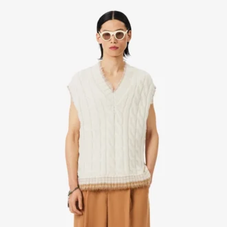 Kamizelka z wełny z dzianiny typu cable knit z kolekcji Runway