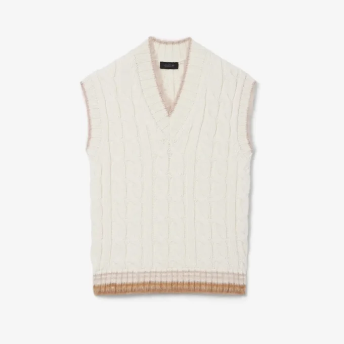 Kamizelka z wełny z dzianiny typu cable knit z kolekcji Runway