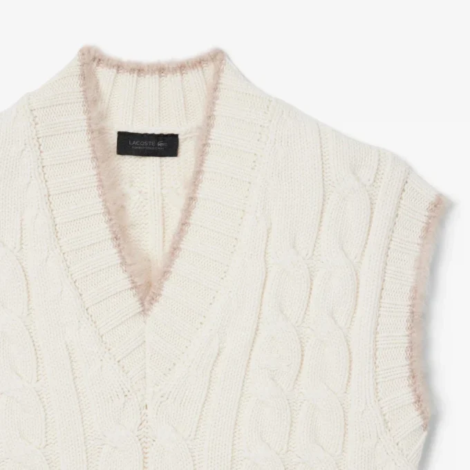 Kamizelka z wełny z dzianiny typu cable knit z kolekcji Runway